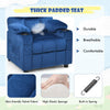 Larger Kids Recliner Chair Adjustable Velvet Fabric Lounge Sofa Recliner