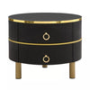 Nesting Coffee Tables Set of 2 Round Stacking Side Tables with Storage Drawers