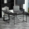 L-Shaped Computer Desk Gaming Desk Table Workstation Executive Desk Black