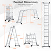 7-in-1 Folding Extension Ladder Aluminum Alloy Lightweight Scaffolding Platform