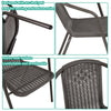 5-Piece Brown Rattan Bistro Set Table & Chairs Patio Outdoor Garden Furniture