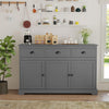 Sideboard Storage Cabinet Kitchen Cupboard 2 Door 3 Drawer Adjustable Shelf Grey