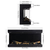 40in Electric Fireplace Panoramic Media Fire Standing Insert LED Fireplace Stove