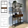 Industrial Bookshelf Shelving Unit Rustic Wood Bookcase 5/6 Tier Storage Display