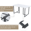 Kitchen Dining Table 140 cm Rectangular Marble Effects MDF Tabletop Metal Legs