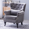 Upholstered Fabric Armchair Wing Back Fireside Chair Lounge Sofa Cushioned Seat
