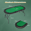 Blackjack Texas Hold’em Casino 8 Players Poker Table w/8 Cup Holders-Green