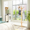 360° Rotating Top Tier Coat Rack Birch Coat Stand Coat Hanger w/12 Hooks Oak