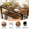 Kitchen Space-Saving Dinette 4-Piece Dining Table Set-Coffee