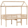 High Bed with Roof 80 x 200 Solid Pine Wood, Bed, Bed Frame, Mezzanine T8E3