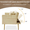 MODERN FABRIC SOFA BED LOVESEAT CLICK CLACK SOFA SETTEE RECLINER COUCH, BEIGE