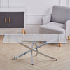 Rectangle Clear Tempered Glass Sofa Side Coffee Table Living Room Tea Table 4FT