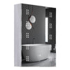 Bathroom Dimmable LED Light Up Mirror Cabinet W/ Storage/Demister/Sensor Switch