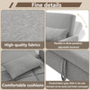 2 Seater Sofa Bed, Convertible Bed Settee Fabric Loveseat Sofa Couch, Grey