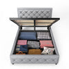 UK Lift Up Ottoman Storage Bed, 4ft Small Double Upholstered Bed Frame W/Storage