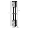 2-Light Modern Floor Lamp with Shelves for Living Room, Bedroom, Black