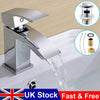 Basin Sink Mixer Chrome Tap BathroomSink Counter Waterfall Mono Faucet Silver UK