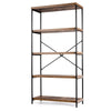 5-Tier Bookshelf Industrial Wood Bookcase Freestanding Display Rack Organizer