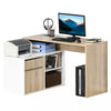 L-Shaped Corner Computer Desk Study Table PC Work w/ Storage Shelf Drawer Office