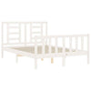 Bed Frame with Headboard White 120x200 Solid Wood H6S9