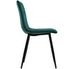 4 Pcs Velvet Dining Chairs Set Soft Padded Seat Metal Leg Office Kitchen Green