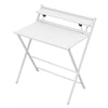 White Compact Foldable 2-Tier Workstation PC Computer Laptop Desk Table Shelf