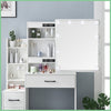 Dressing Table Mirror & LED Light Stool Makeup Vanity Set Desk Organizer Dresser