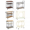 Industrial Drinks Trolley Kitchen Bar Shelves Storage Unit Wine Serving Cart UK