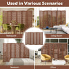 Bedroom Carved Privacy Screen 6-Panel Room Divider-Walnut