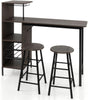3PCS Bar Table Set, Industrial Counter Height Dining Table and 2 Stoo