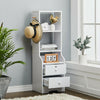 Extra Tall Bedside Cabinet Nightstand Side Table Shelf Bookshelf Storage Drawer
