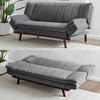 3 Seater Grey Velvet Sofa Bed - Mondaine