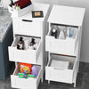 Bathroom Drawers | White 4 Drawer Storage Cabinet Unit Free Standing Wooden