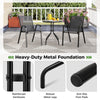 3 Pcs Outdoor Bistro Side Table Stackable Chair Set Patio Conversation Furniture