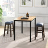 Set of 2 Bar Stools Counter Height Stool Rivet-Tufted Kitchen Dining Chair Grey