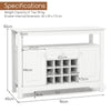 Wooden Storage Cabinet Freestanding Bar Buffet Sideboard with Wine Rack Drawer