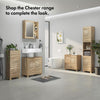Bathroom Storage Cabinet Oak Wood Effect Bathroom Floor Cabinet with Handleless