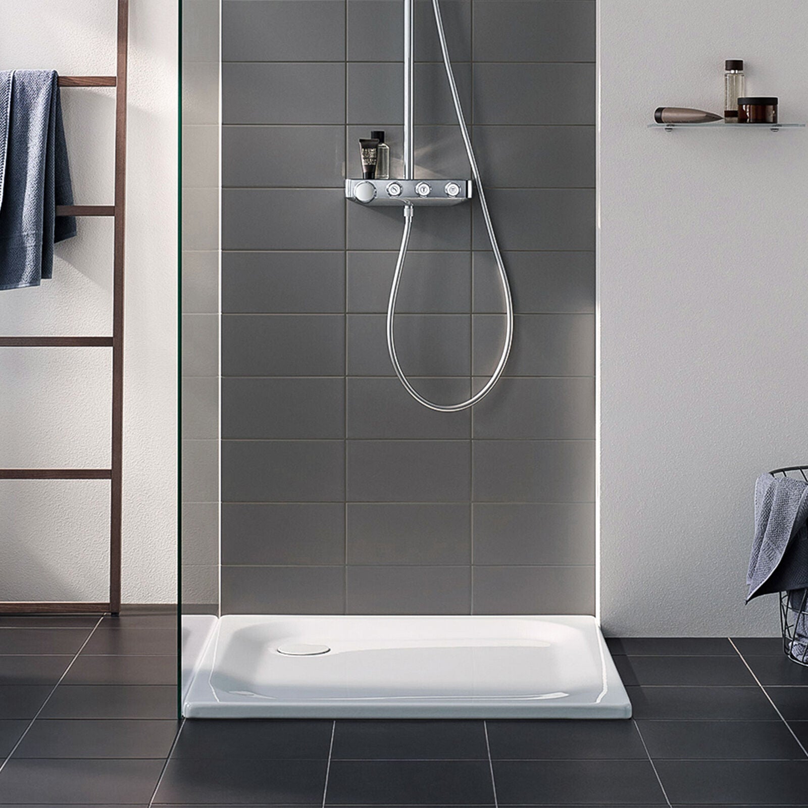 Shower Rectangular/square White Shower Enclosure Tray Slimline Square/Rectangle Wet Room Cubicle ...