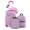 5 Piece Kids Luggage Set Carry-on Children Rolling Suitcase Set w/ Backpack