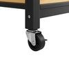 Kitchen Island Rolling Trolley Storage Cabinet Serving Cart with 3 Drawers Black
