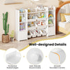 142 cm Large Toy Storage Organizer Toddler Storage Cabinet-White
