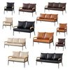 Single/Double/Triple Sofa Armchair Faux Leather Cushion Seat Metal Frame Armrest