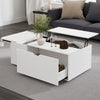 Coffee Table With Storage Lift Top Up Drawer Shelf Living Room Furniture White
