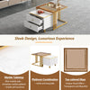 Square Nesting Coffee Table Set of 2 End Tables with Drawers Storage Side Table
