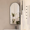 Arched Bathroom Mirror Cabinet Metal Framed Wall Mounted For Bathroom Corner
