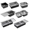 Single/Double Bowl Kitchen Sink Stainless Steel Undermount Drainer Waste Kit NEW