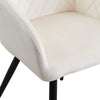Set of 2 Armchairs Dining Chairs with Arms Velvet PU Faux Leather Chairs Kitchen