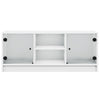 CIADAZ TV Cabinet with Glass Doors White 102x37x42 , Tv Unit, Tv Stand I3U8