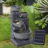 Solar Powered Water Feature Fountain Outdoor Garden Cascade Tiered Patio Decor