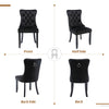 Set of 6 Velvet Dining Chairs with High Back Wooden Legs for Dining Room Kitchen